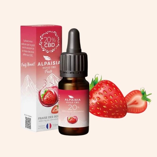 Huile CBD 20% - Fraise | Alpaisia - Produit CBD sur Le Marché du CBD