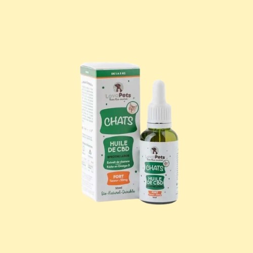 Huile de CBD pour chat 30ml - 50mg - Lovapets - Le Marché du CBD