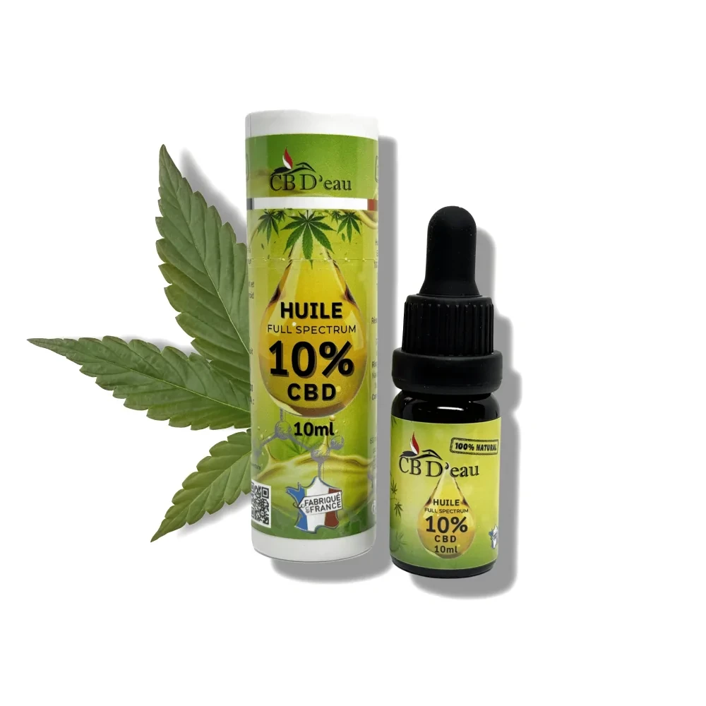 Huile de CBD 10% - Spectre complet - CBD'eau - Produit CBD sur Le Marché du CBD