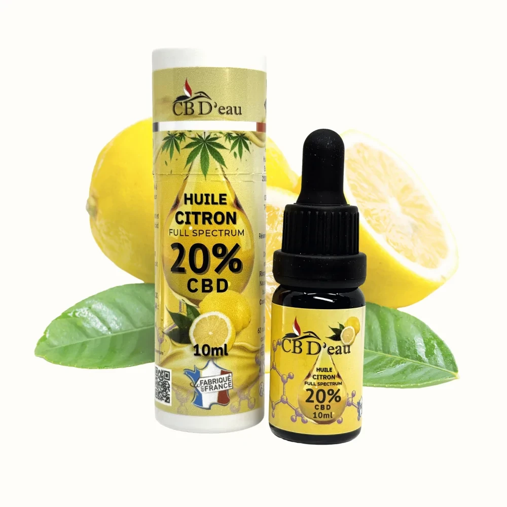 Huile CBD bio 20% - Citron - CBD'eau - Produit CBD sur Le Marché du CBD