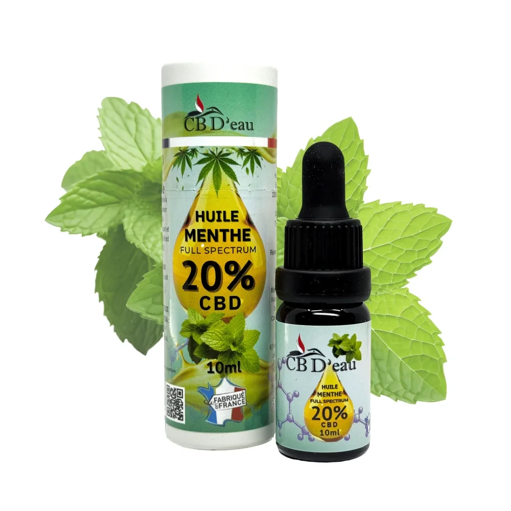 Huile CBD bio 20% - Menthe | CBD'eau - Le Marché du CBD